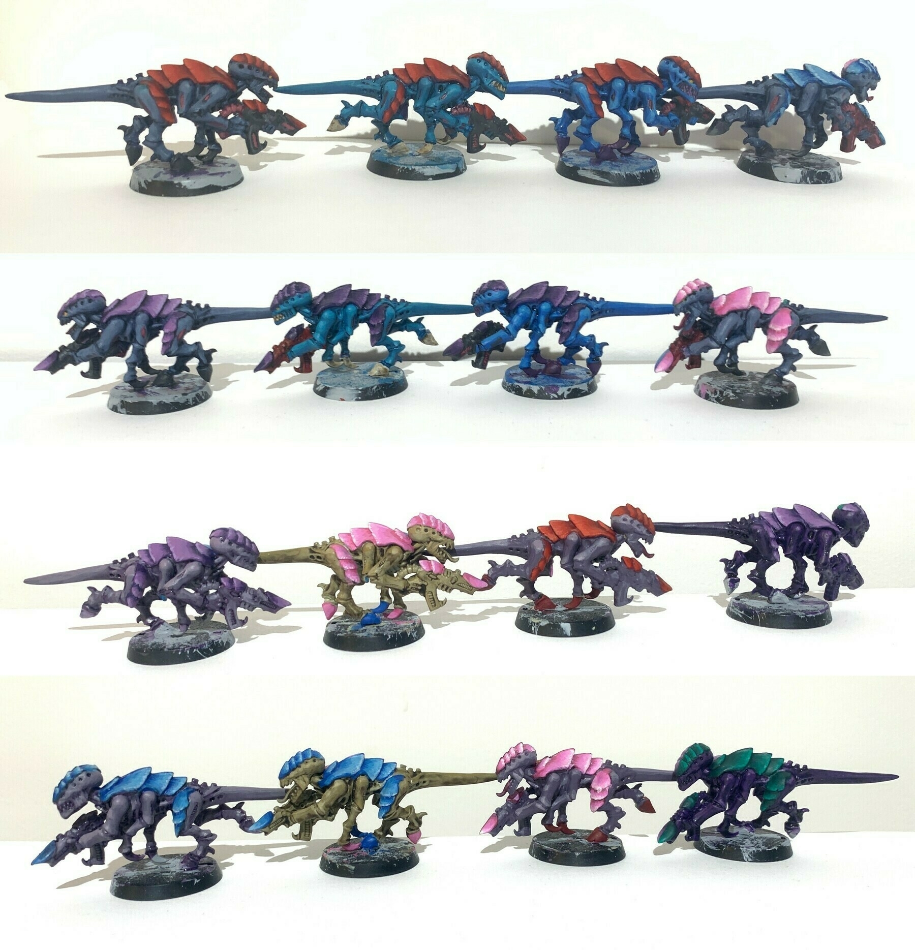 Grid of various Tyranid Termagant colour schemes